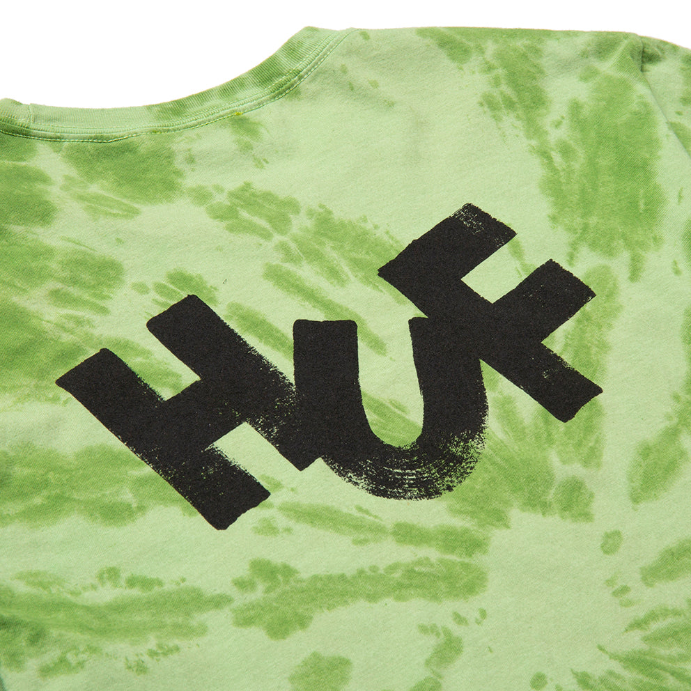 HUF HUF HAZE BRUSH TIE DYE S/S TEE // LIME