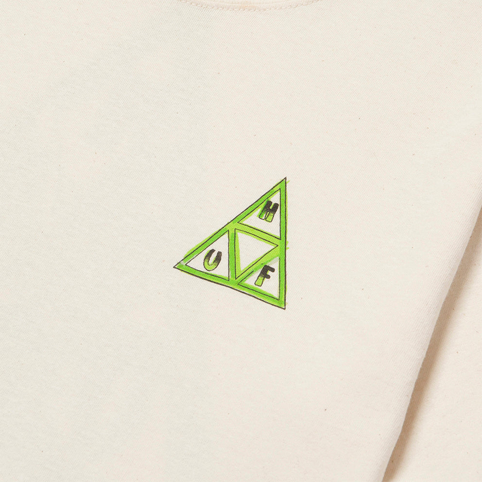 HUF HUF GREEN BUDDY TRIPLE TRIANGLE T-SHIRT // NATURAL