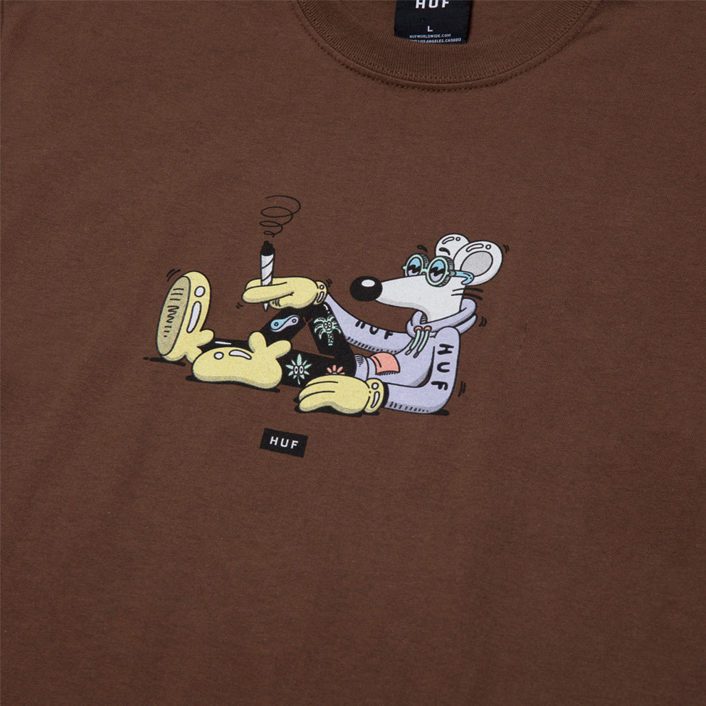 HUF HUF X STEVEN HARRINGTON MOUSE T-SHIRT // BROWN
