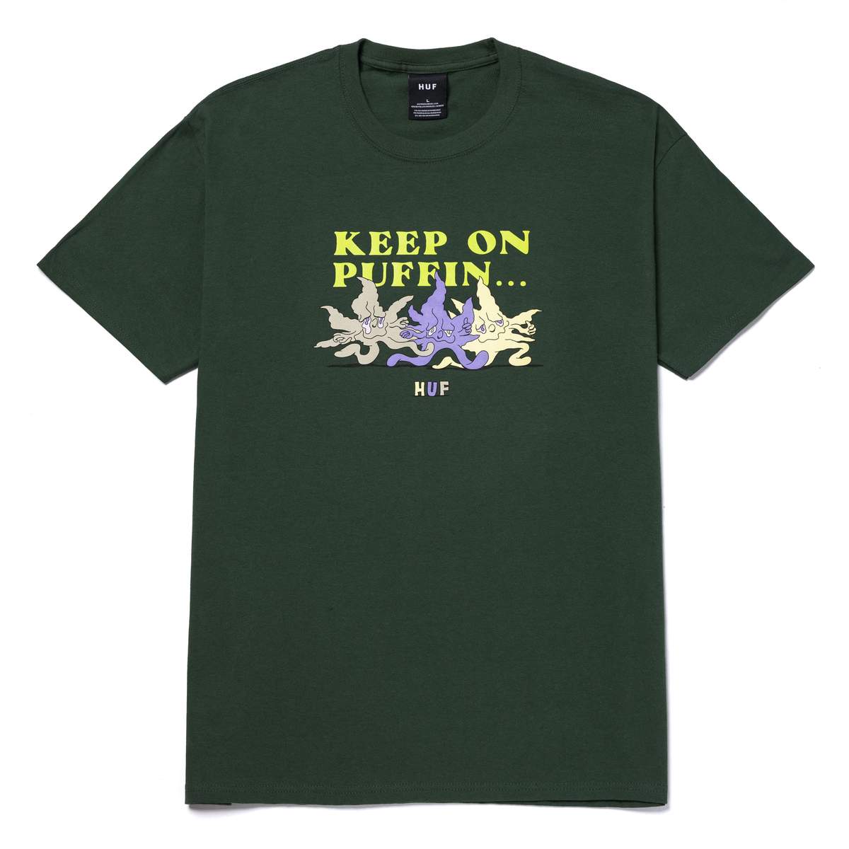 HUF HUF KEEP ON PUFFIN S/S TEE // FOREST GREEN