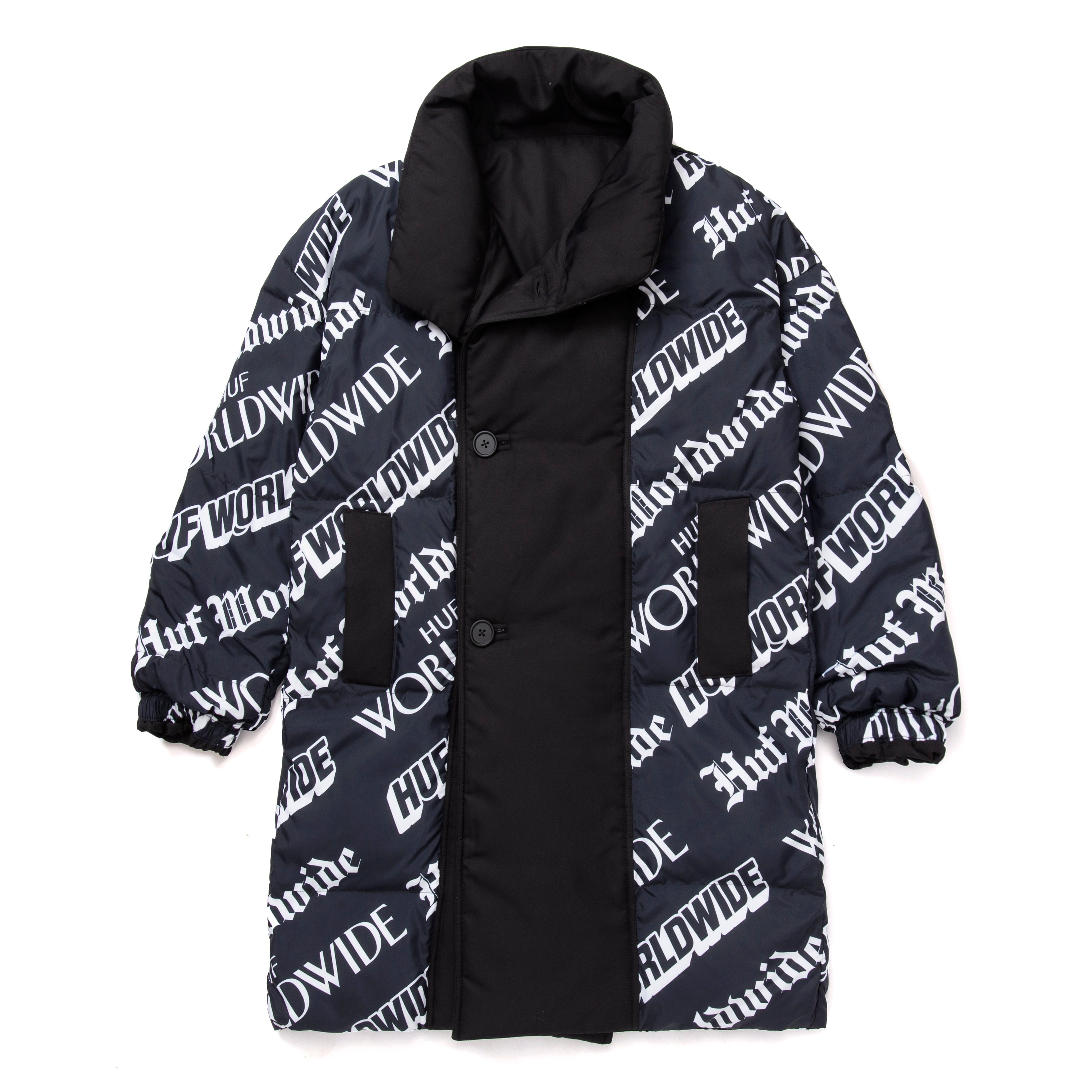 huf wjk0015 womens reversible puffer black