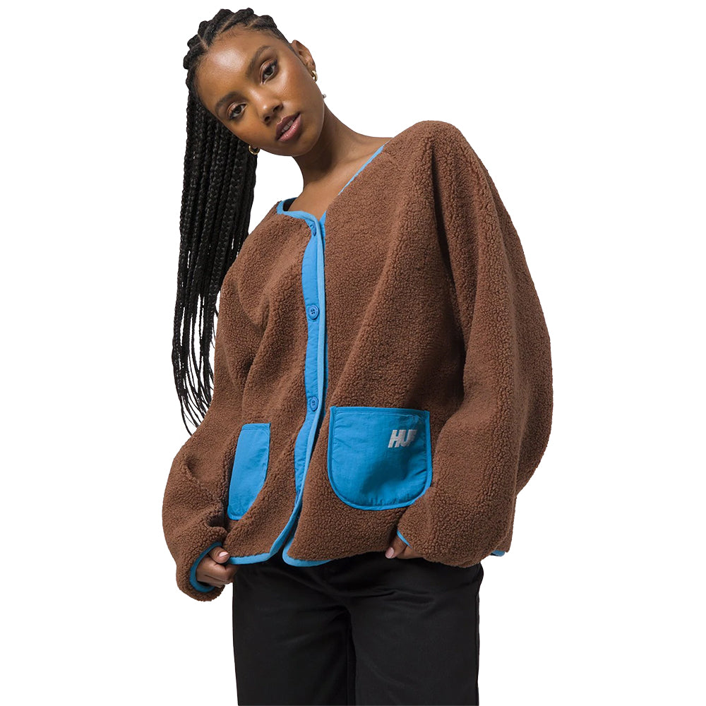 huf worldwide 10k sherpa jacket dust brown wjk0016 dsbrn