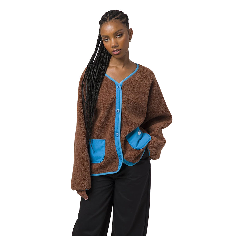 huf worldwide 10k sherpa jacket dust brown wjk0016 dsbrn