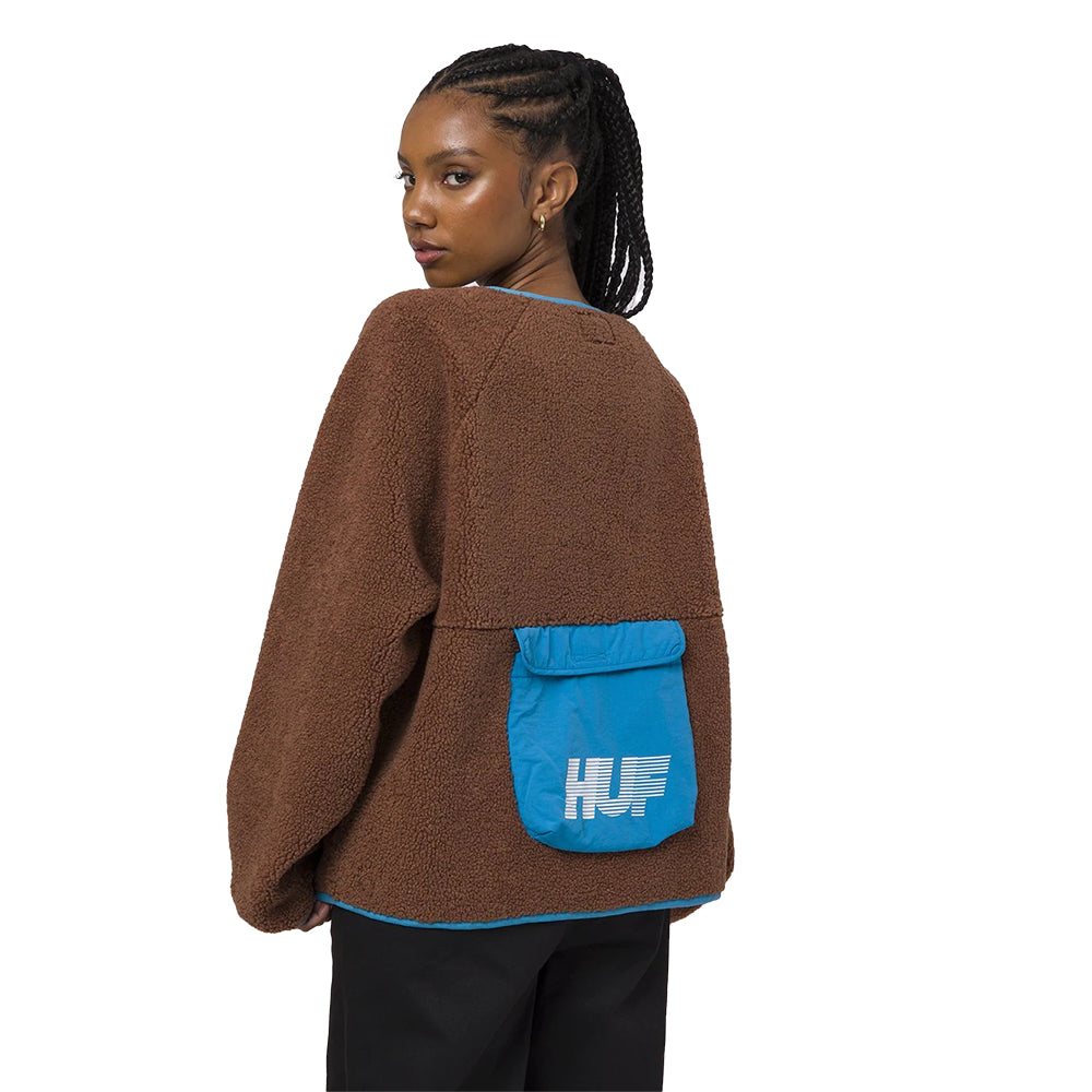 huf worldwide 10k sherpa jacket dust brown wjk0016 dsbrn