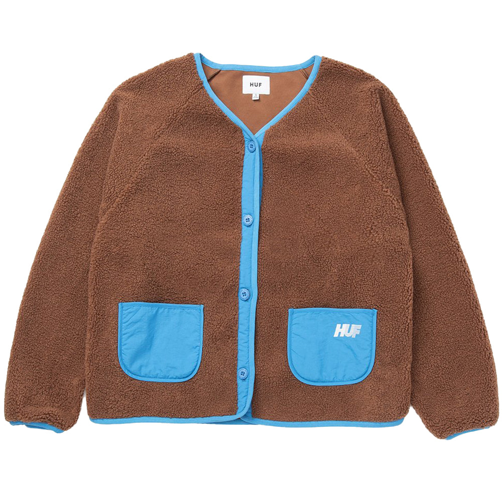 huf worldwide 10k sherpa jacket dust brown wjk0016 dsbrn
