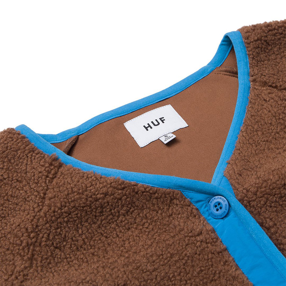 huf worldwide 10k sherpa jacket dust brown wjk0016 dsbrn