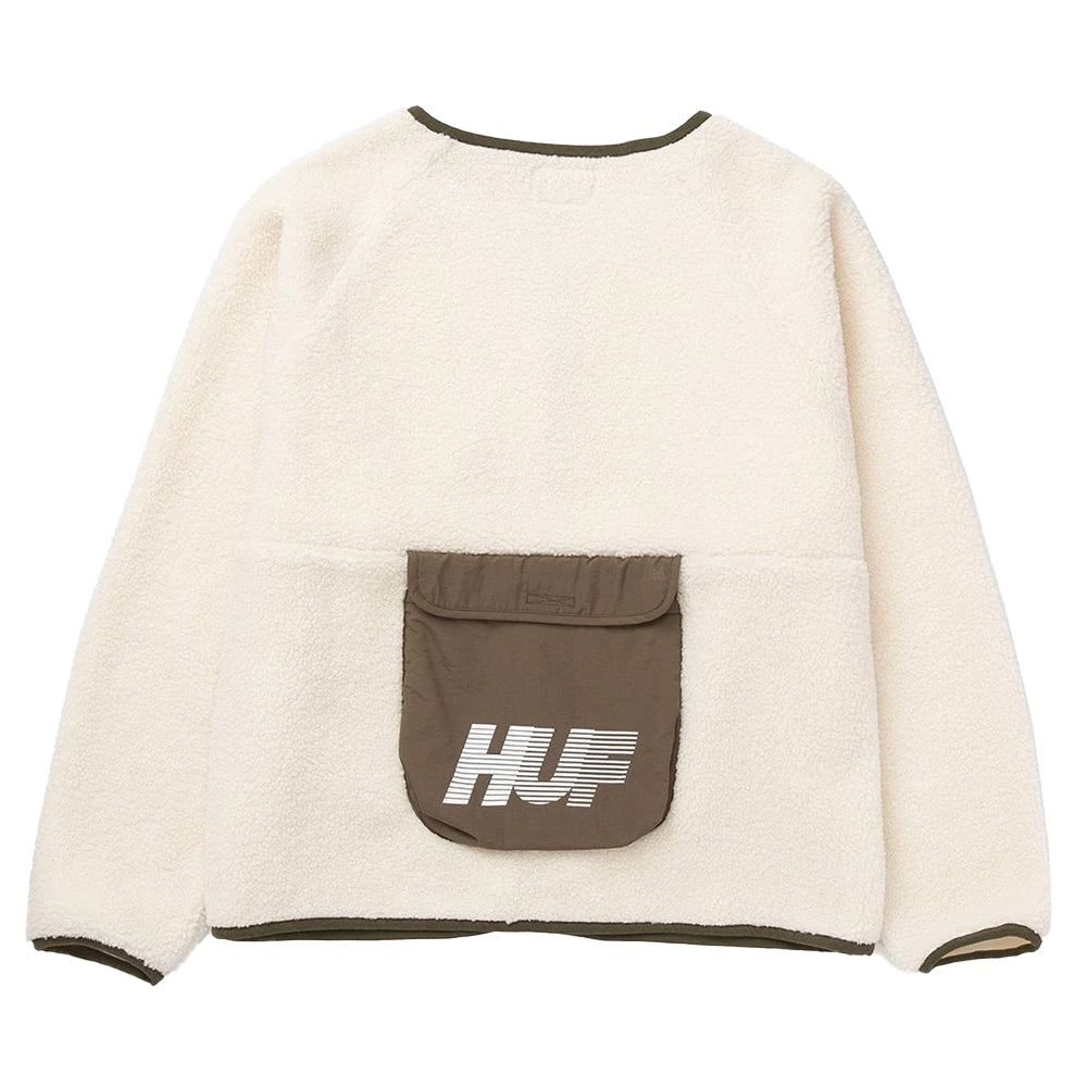 huf worldwide 10k sherpa jacket natural wjk0016 natur