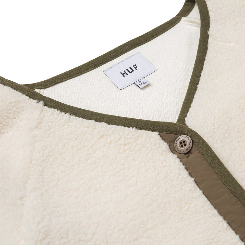 huf worldwide 10k sherpa jacket natural wjk0016 natur
