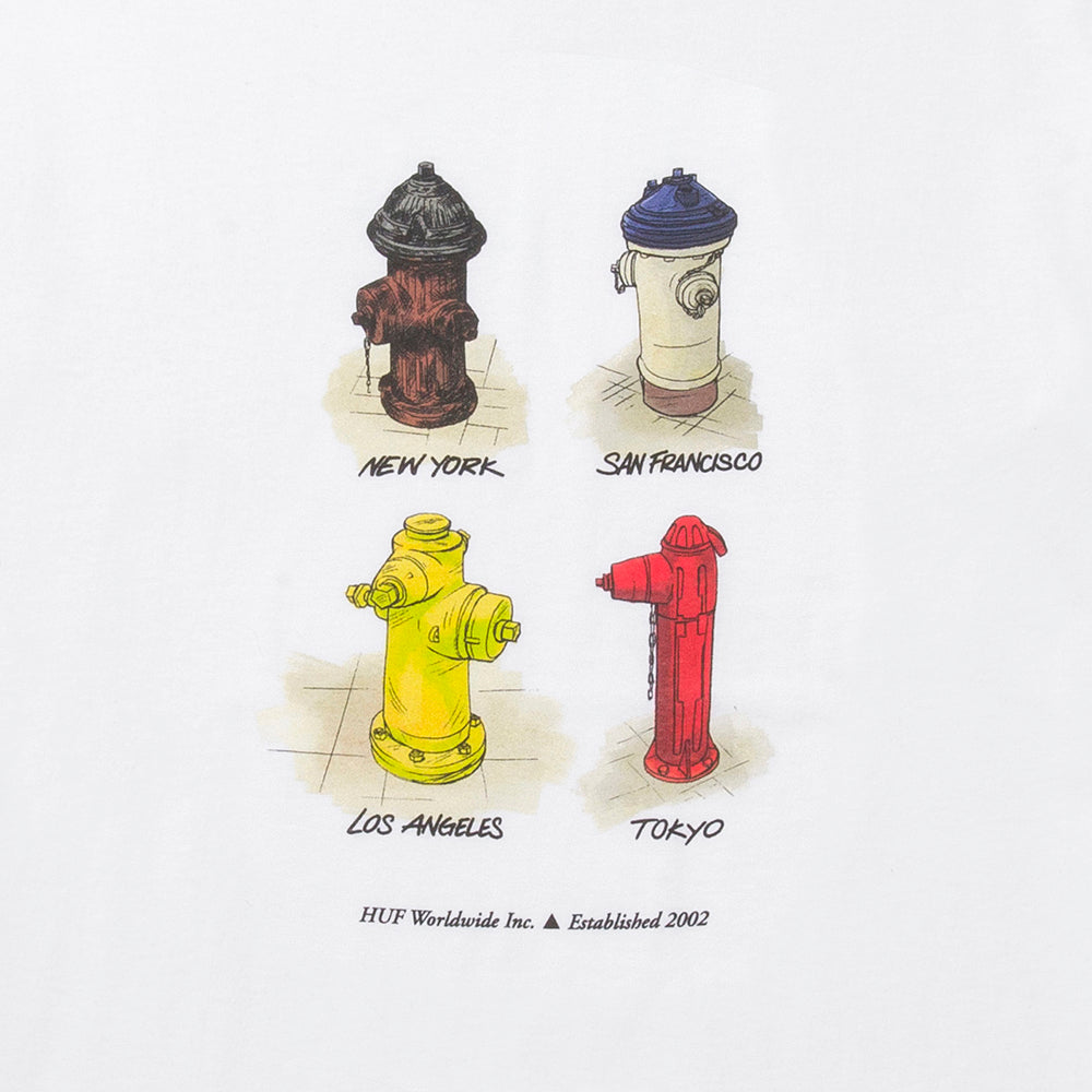 huf worldwide all cities ss tee white ts01823 white