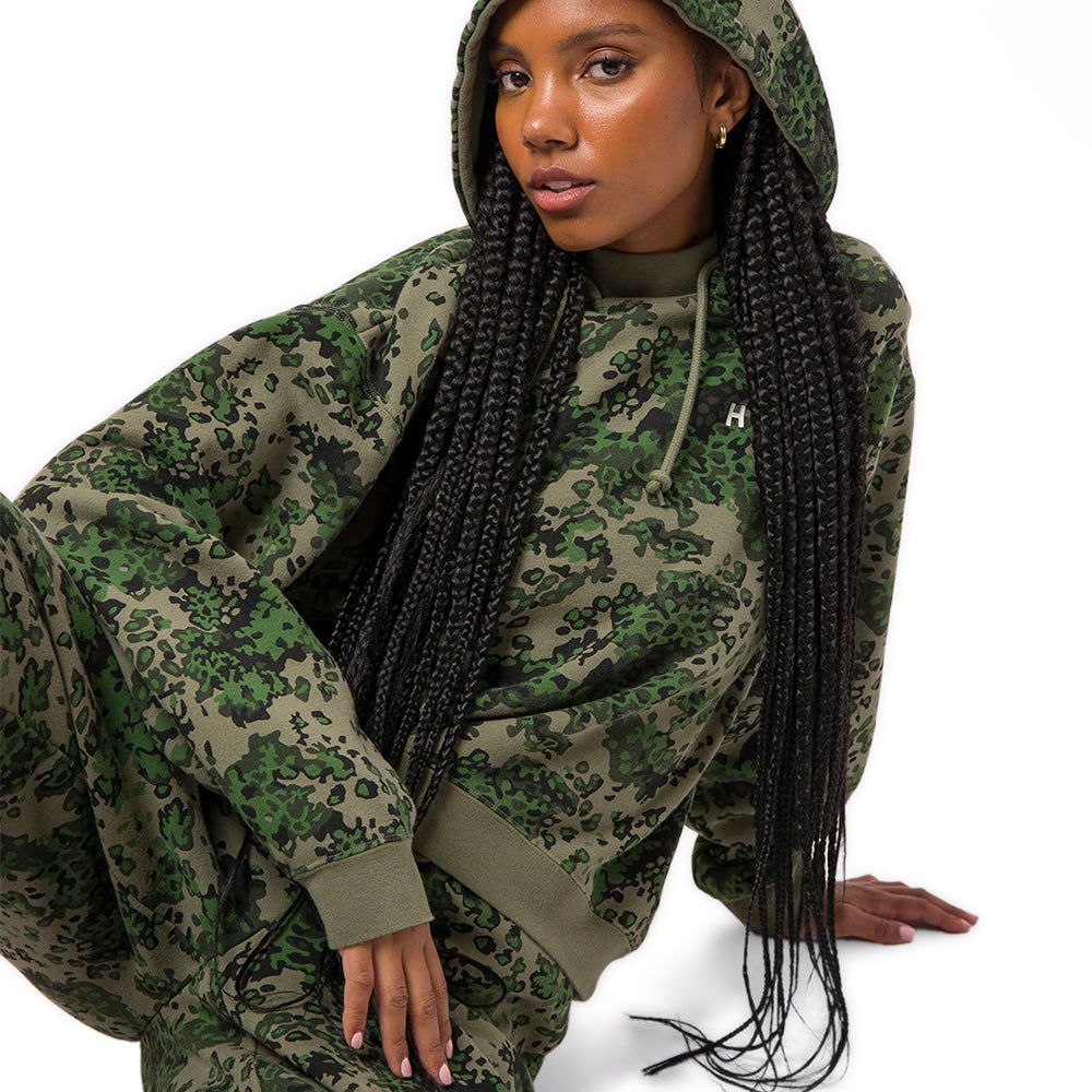 huf worldwide contra mockneck p o hoodie green camo wfl0010 grcmo