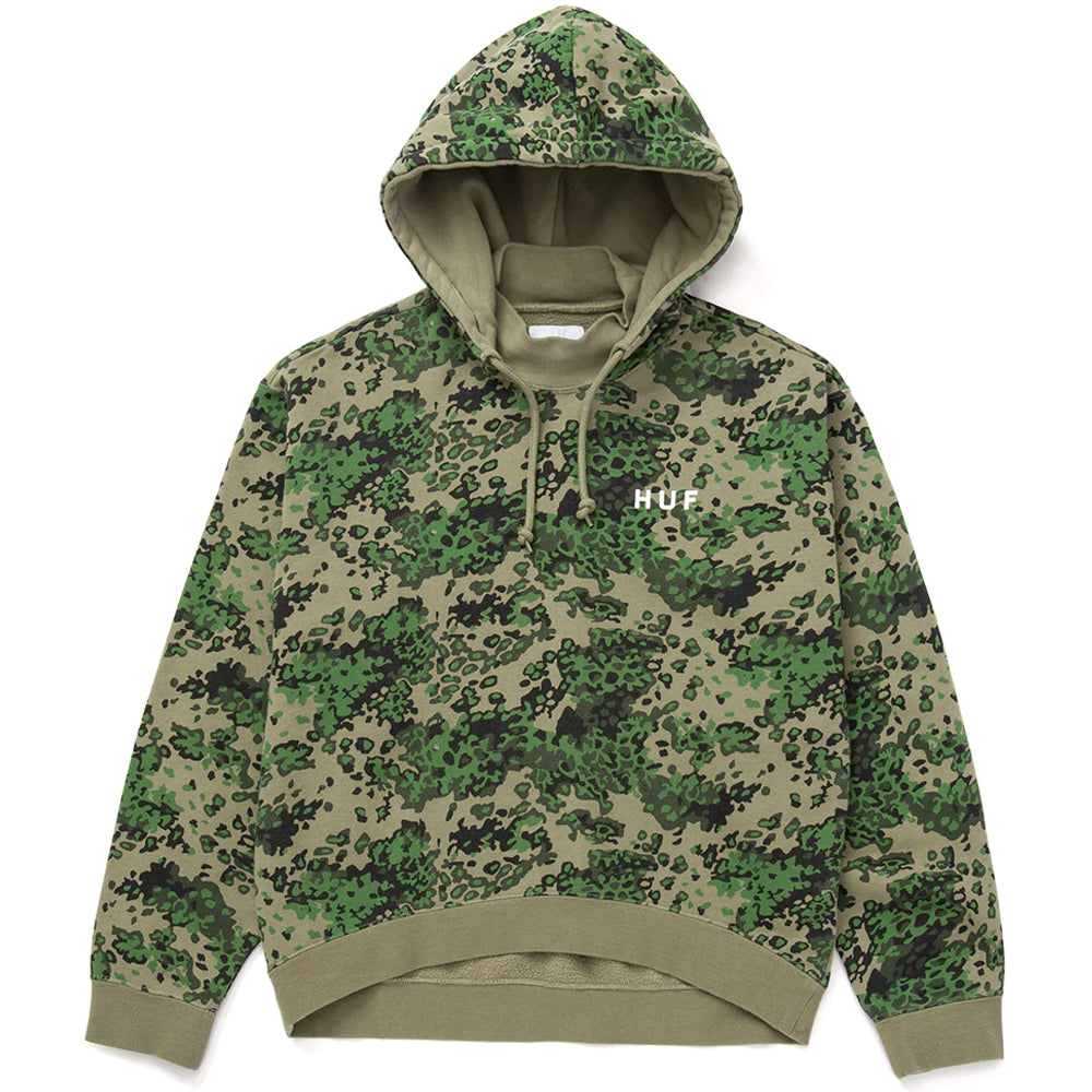 huf worldwide contra mockneck p o hoodie green camo wfl0010 grcmo