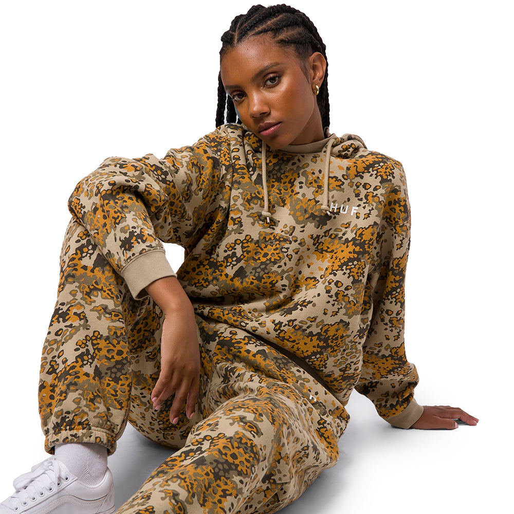 huf worldwide contra mockneck p o hoodie tan camo wfl0010 tncmo