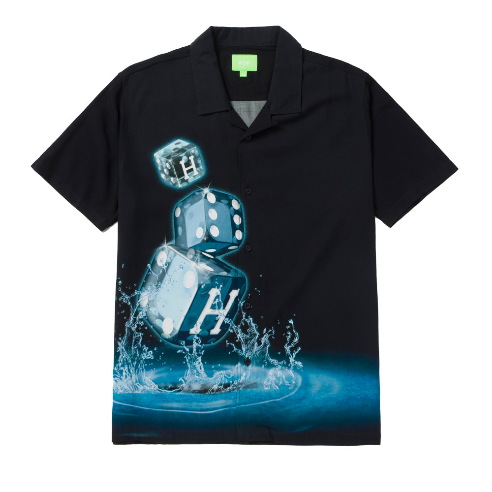 HUF HUF DICE S/S WOVEN TOP // BLACK