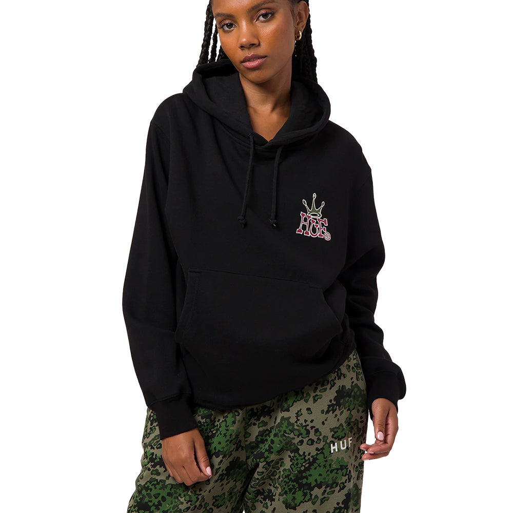 huf worldwide huf crown p o hoodie black wpf0012 black