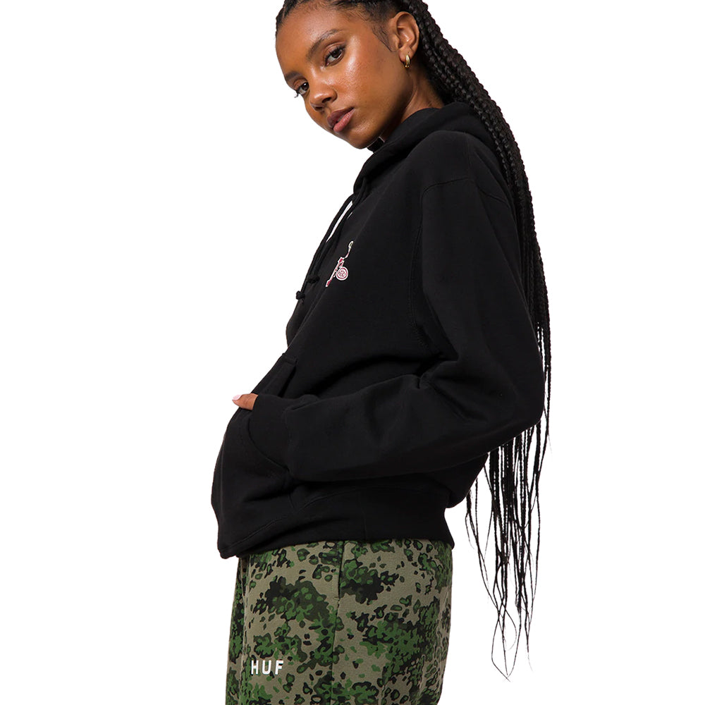 huf worldwide huf crown p o hoodie black wpf0012 black