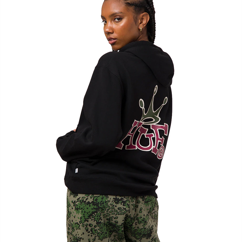 huf worldwide huf crown p o hoodie black wpf0012 black