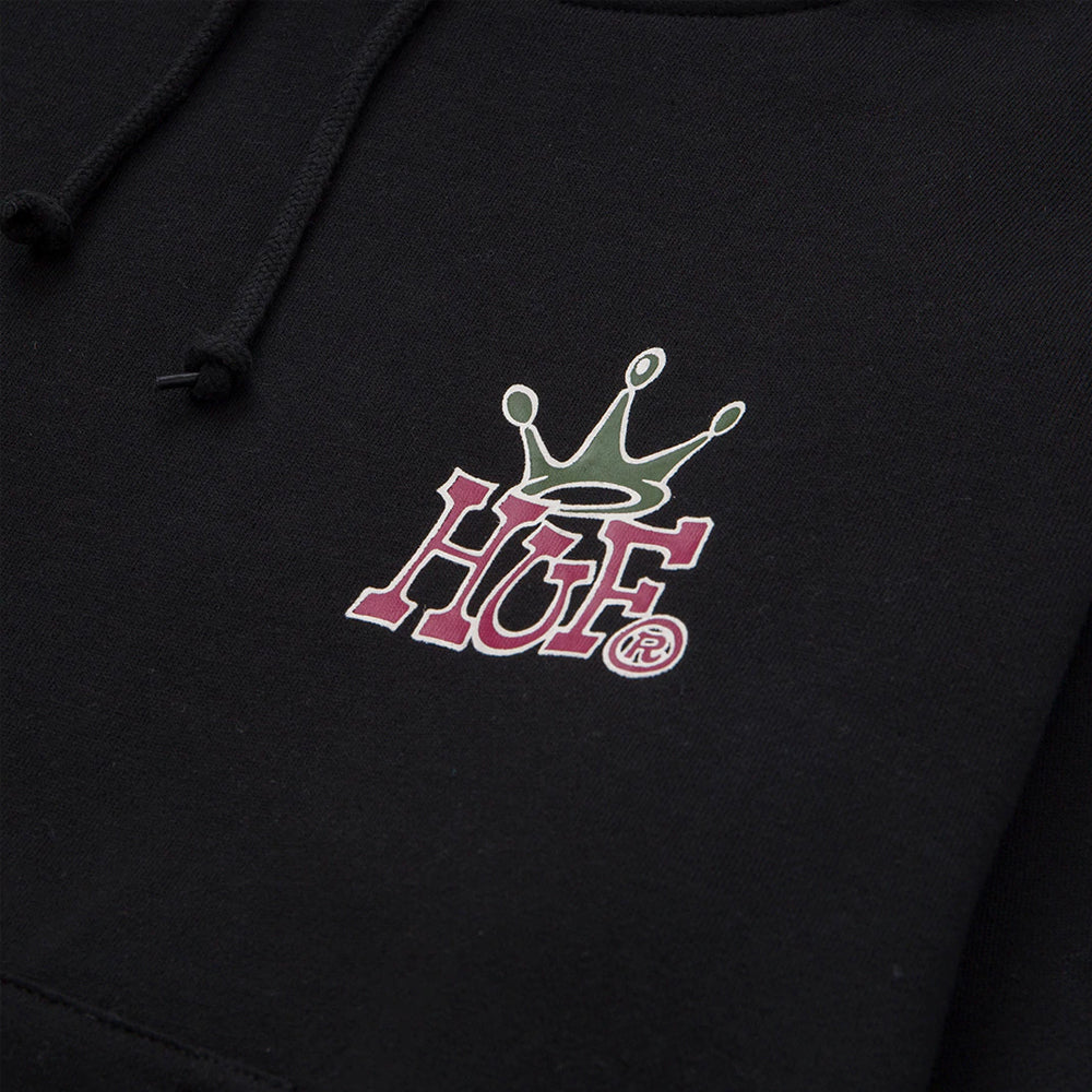 huf worldwide huf crown p o hoodie black wpf0012 black