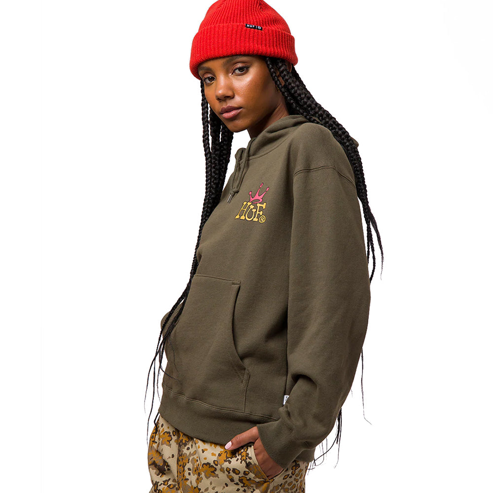 huf worldwide huf crown p o hoodie olive wpf0012 olive