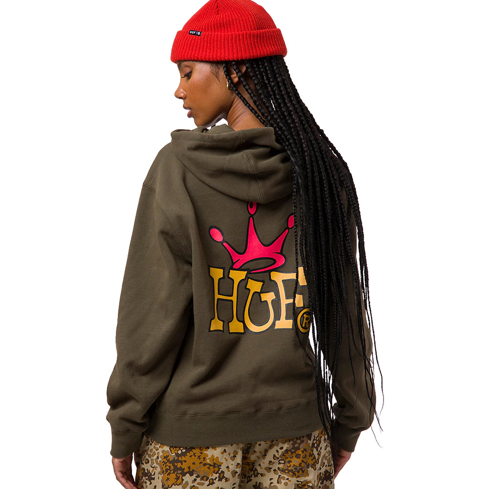 huf worldwide huf crown p o hoodie olive wpf0012 olive