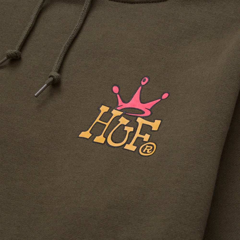 huf worldwide huf crown p o hoodie olive wpf0012 olive