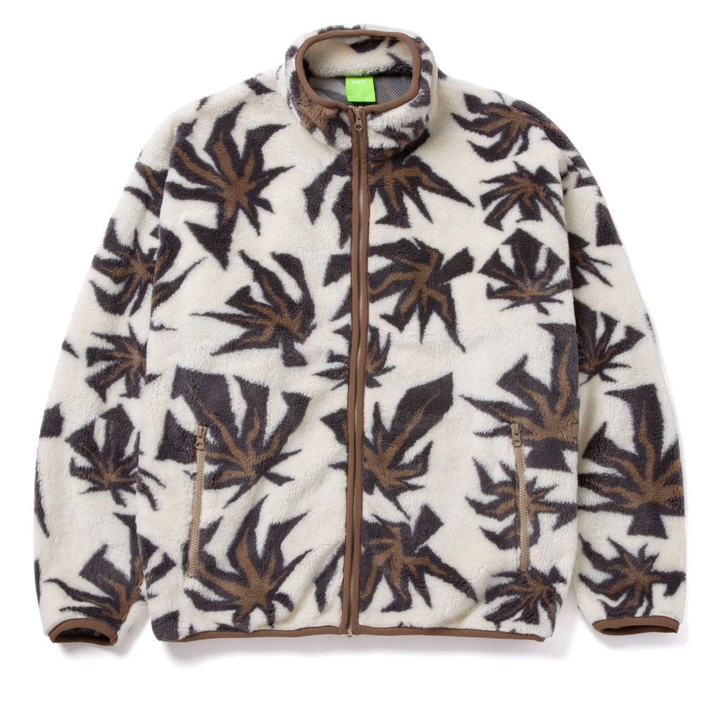 huf worldwide lowell jacquard sherpa zip natural fl00191 natur