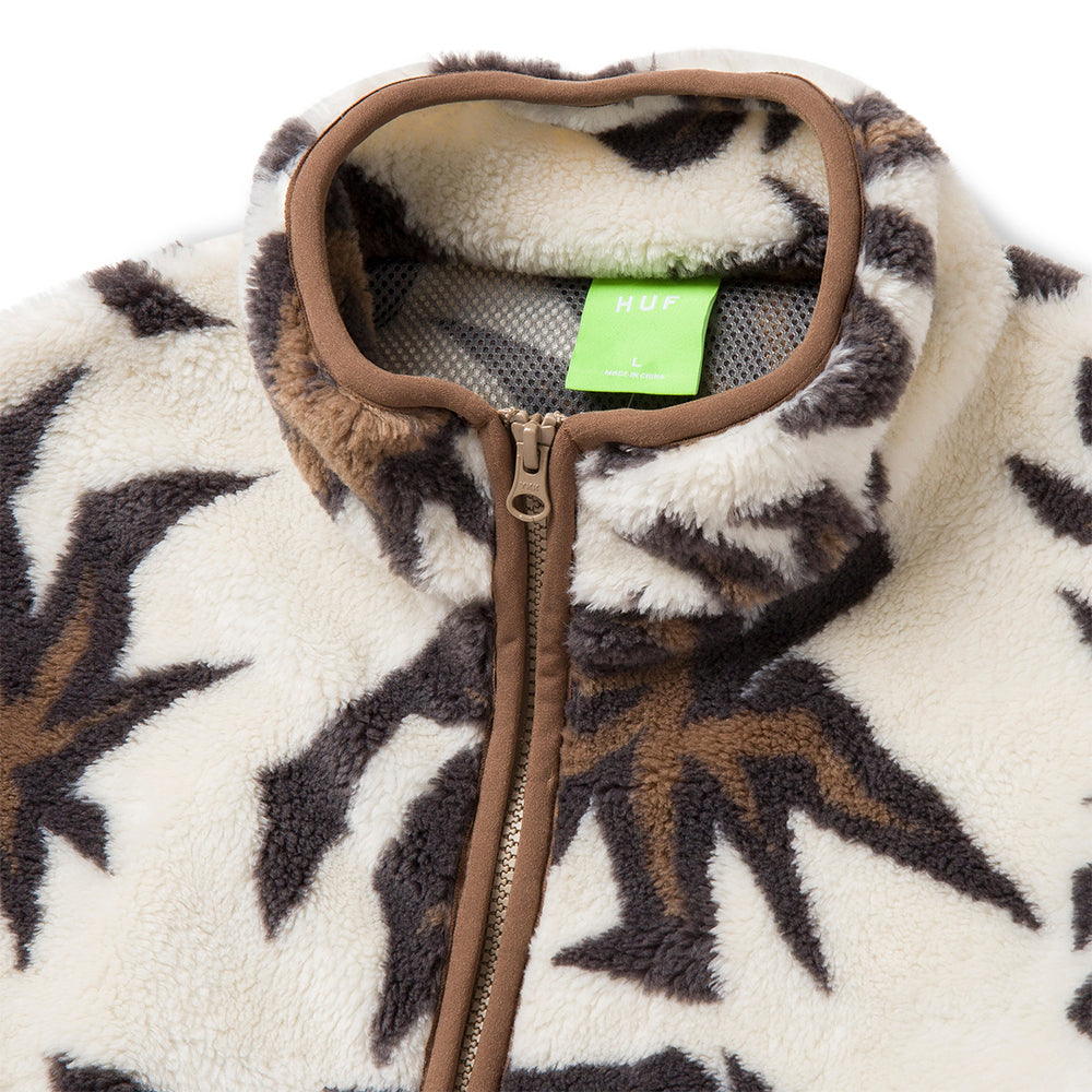 huf worldwide lowell jacquard sherpa zip natural fl00191 natur