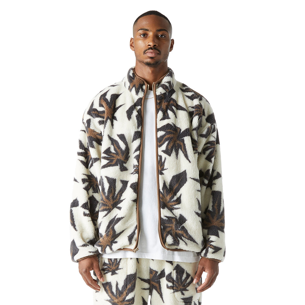 huf worldwide lowell jacquard sherpa zip natural fl00191 natur