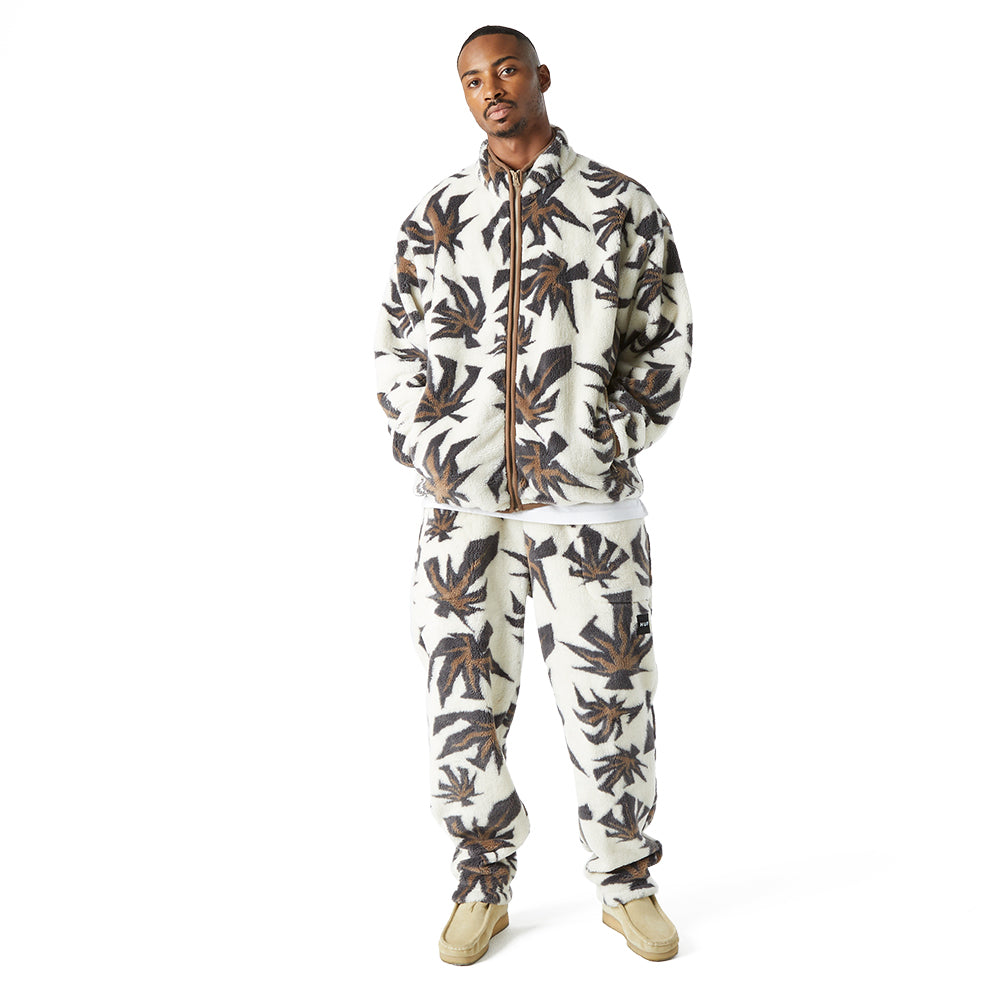 huf worldwide lowell jacquard sherpa zip natural fl00191 natur