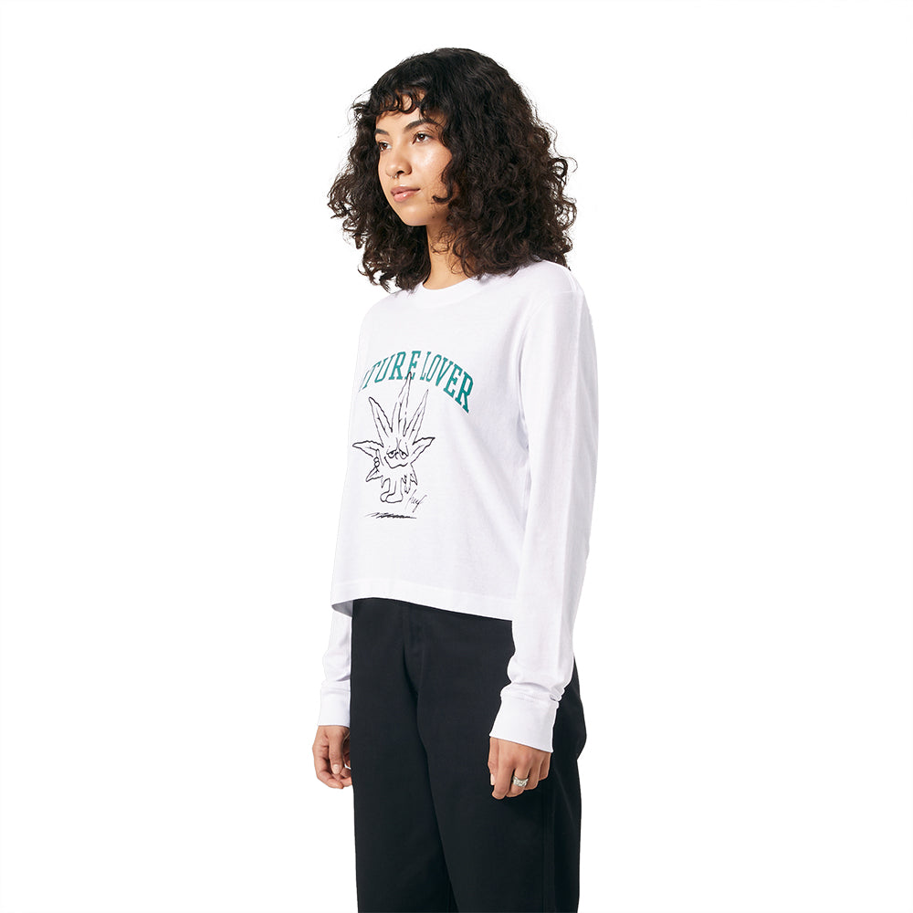 huf worldwide nature lover crop ls tee white wts0071 white