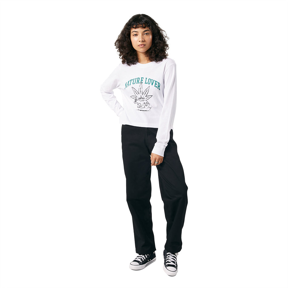 huf worldwide nature lover crop ls tee white wts0071 white
