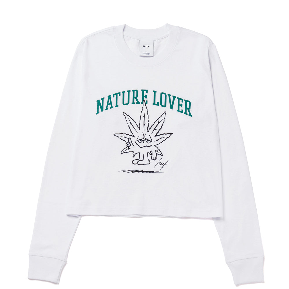 huf worldwide nature lover crop ls tee white wts0071 white