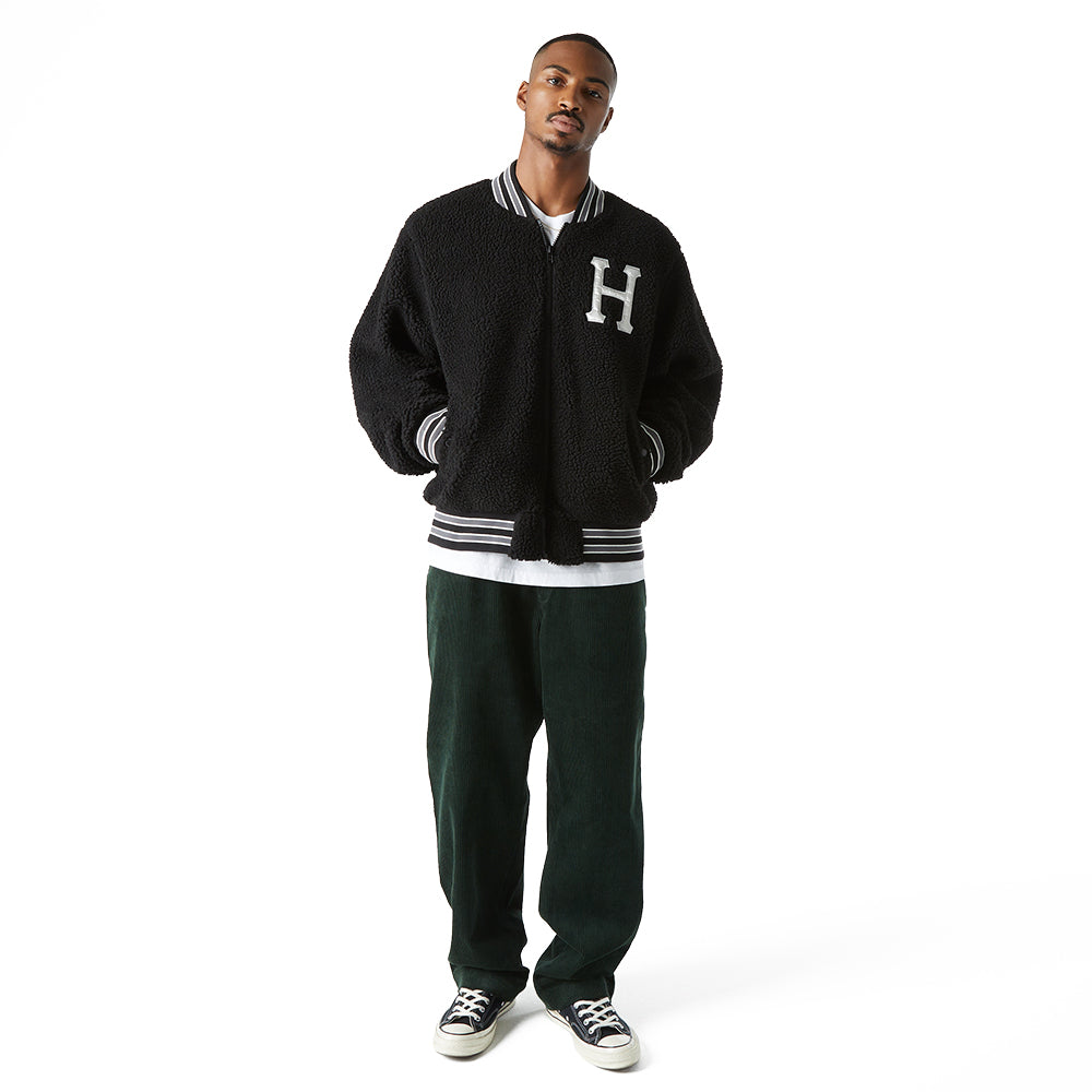 huf worldwide sherpa varsity jacket black jk00379 black