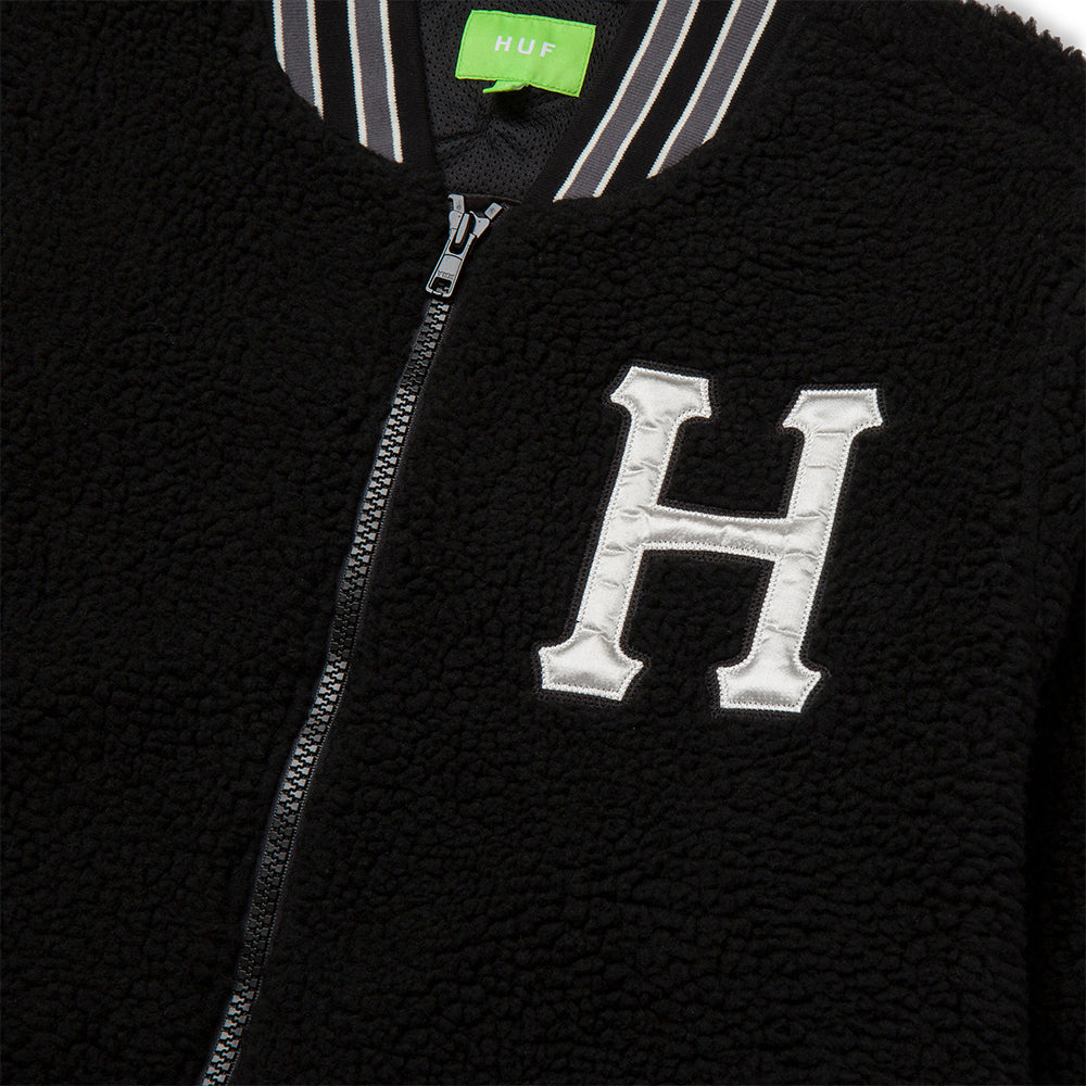 huf worldwide sherpa varsity jacket black jk00379 black