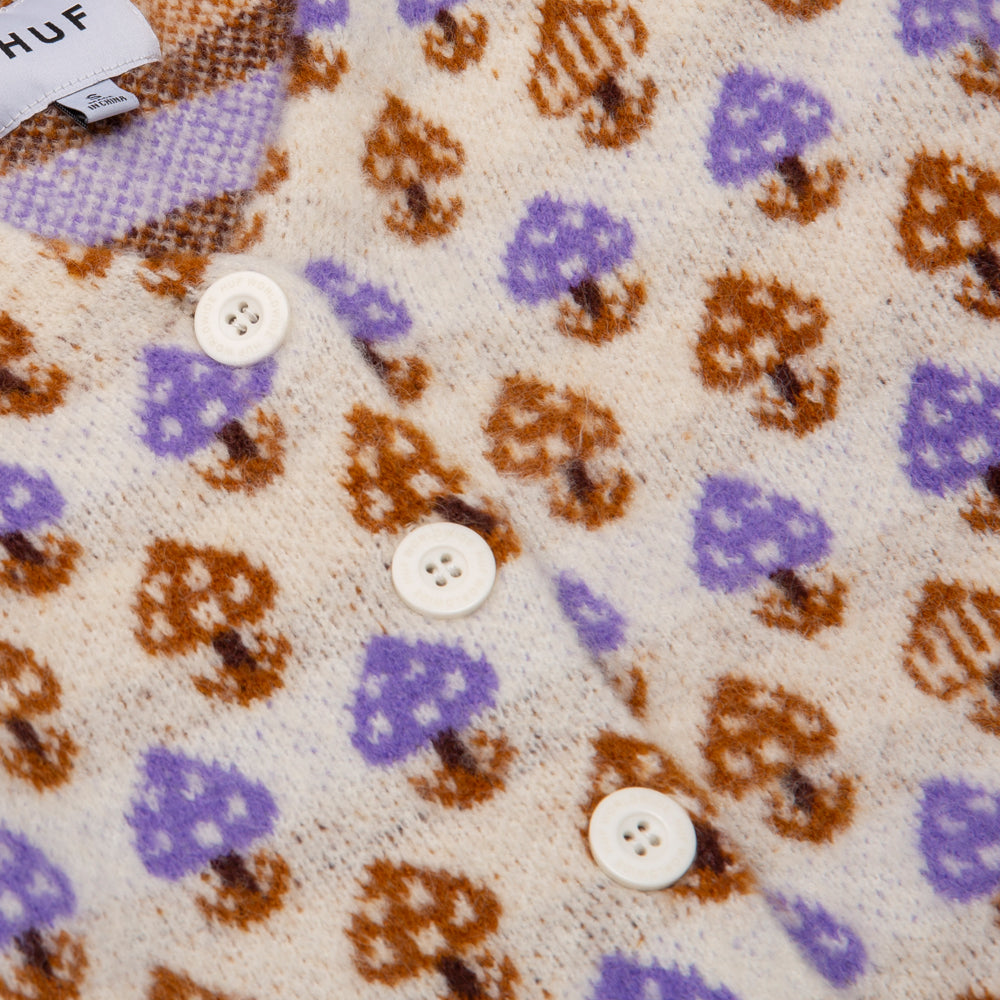 huf worldwide shroom cropped cardigan off white wkn0044 offwh