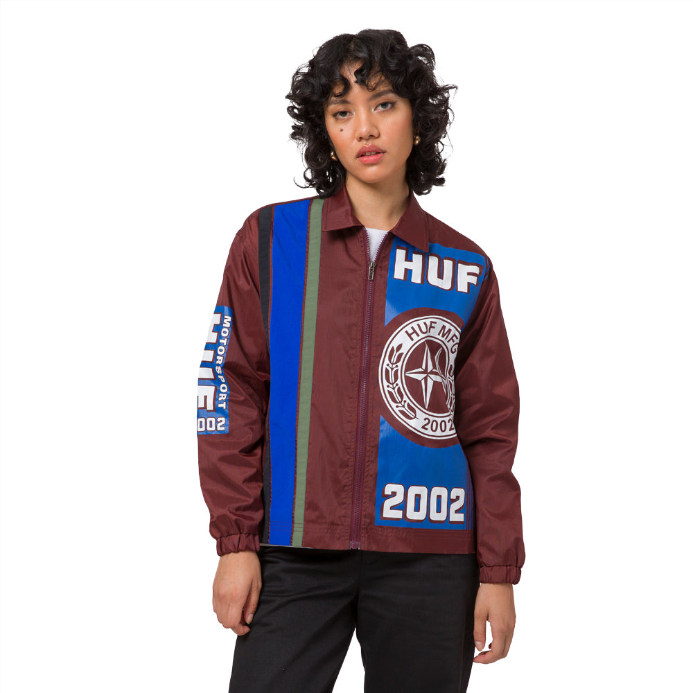 huf worldwide womens huf class race jacket plum wjk0020 plum