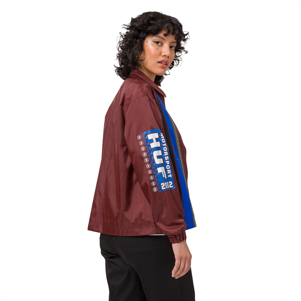 huf worldwide womens huf class race jacket plum wjk0020 plum