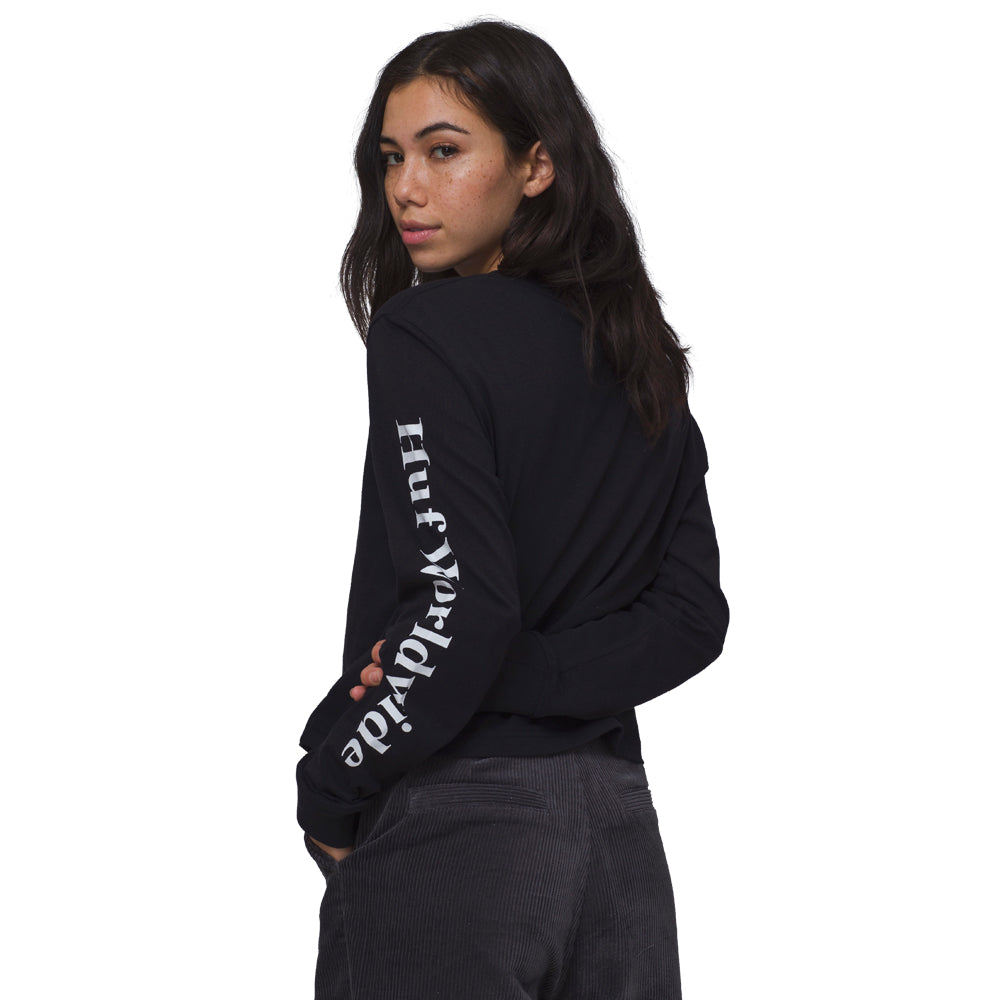 huf worldwide wts0005 domestic ls crop t shirt black