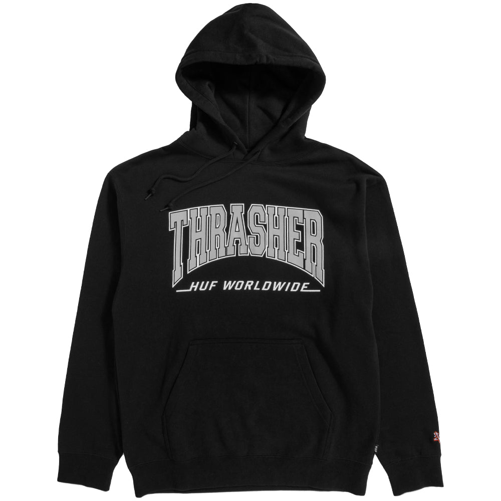 HUF HUF X THRASHER BAYVIEW P/O HOODIE // BLACK