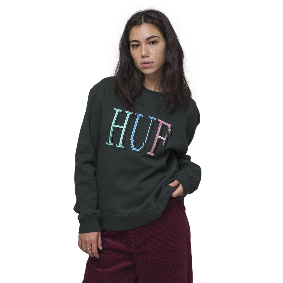 huf wpf0009 8 bit crew dark green