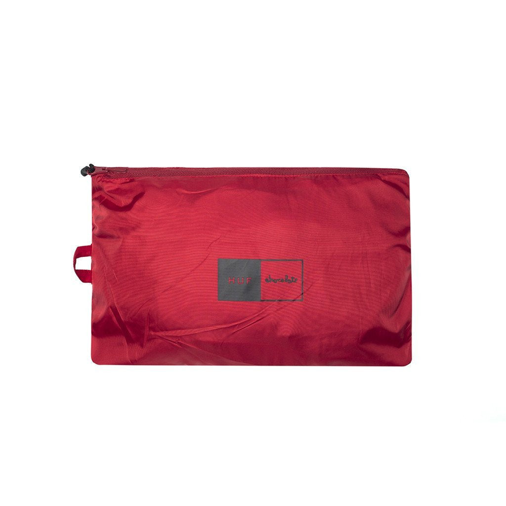 HUF X CHOCOLATE PACKABLE ANORAK // BLACK/RED-The Collateral