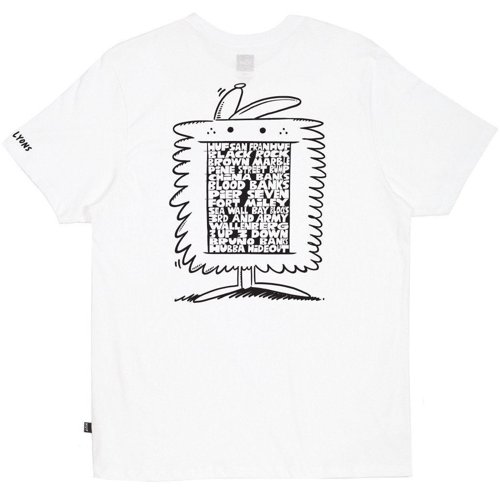 HUF X KEVIN LYONS SF TEE // WHITE-The Collateral