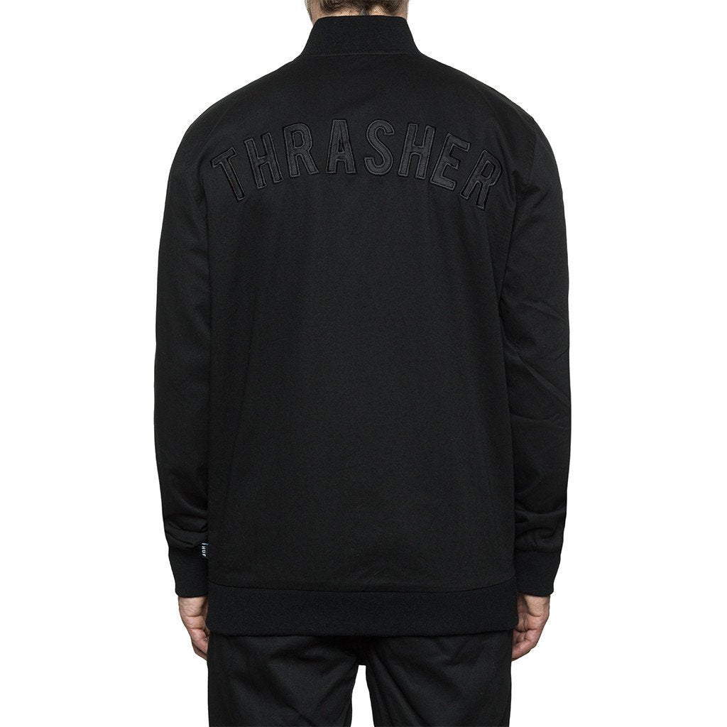 HUF X THRASHER BASEBALL JACKET // BLACK-The Collateral