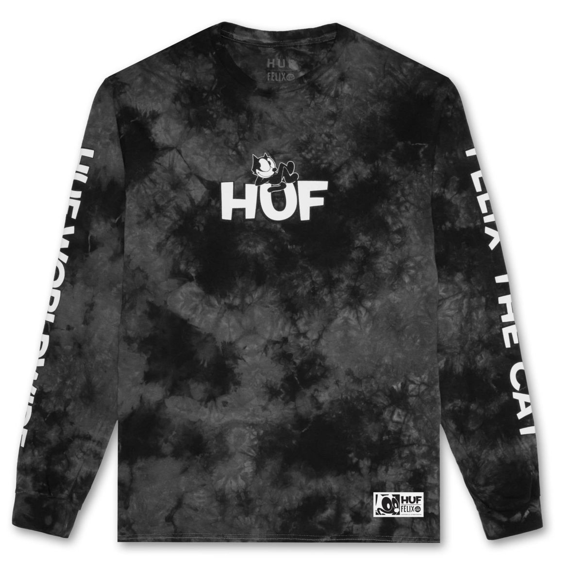 huf x ts00480 felix crystal wash long sleeve tee black