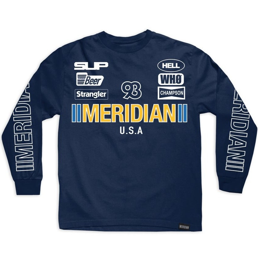 meridian msts00006 race day ls tee navy blue