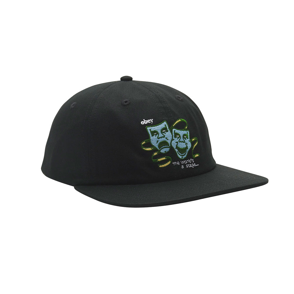 OBEY OBEY WORLD STAGE 6 PANEL SNAPBACK // BLACK