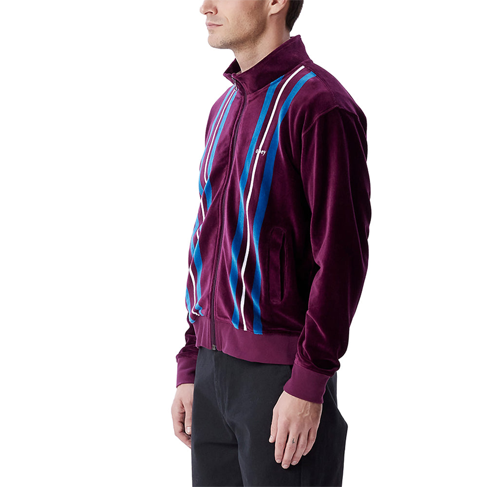 obey 111620077 provecal velout zip up mock bet beetroot multi
