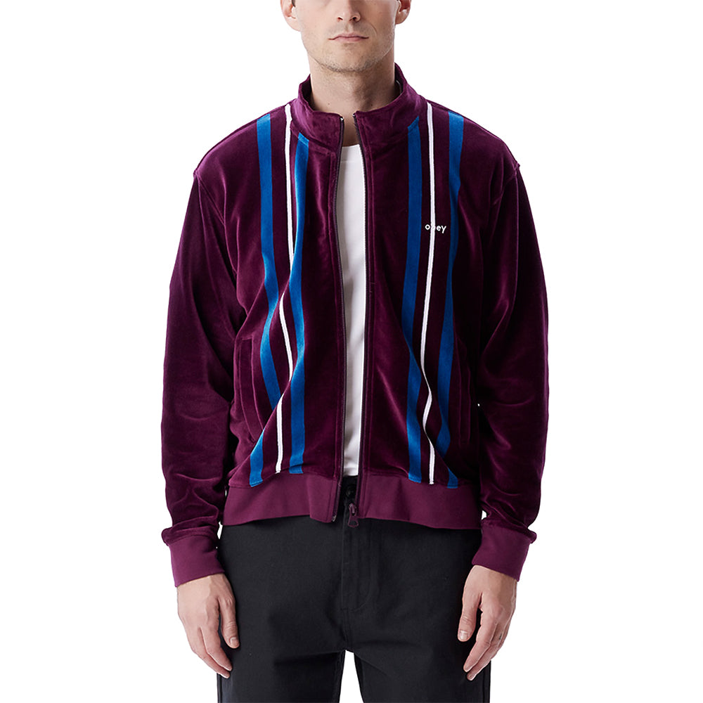 obey 111620077 provecal velout zip up mock bet beetroot multi