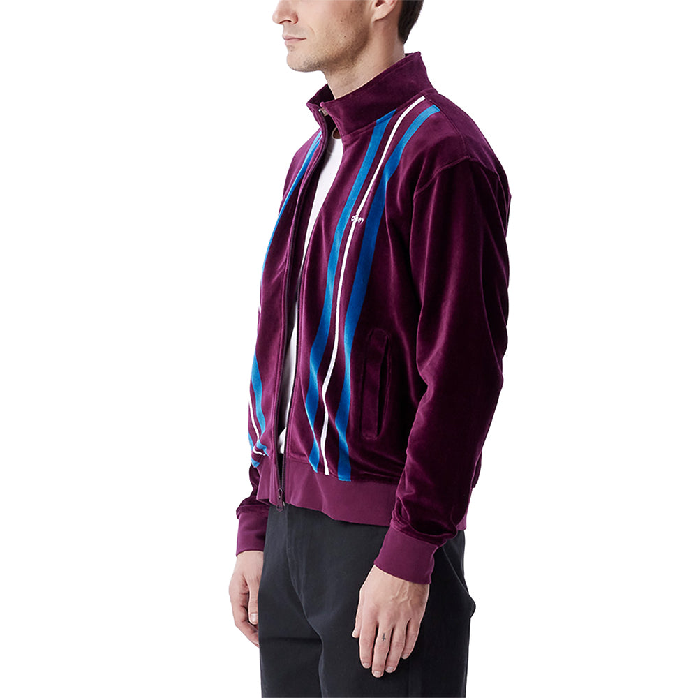 obey 111620077 provecal velout zip up mock bet beetroot multi
