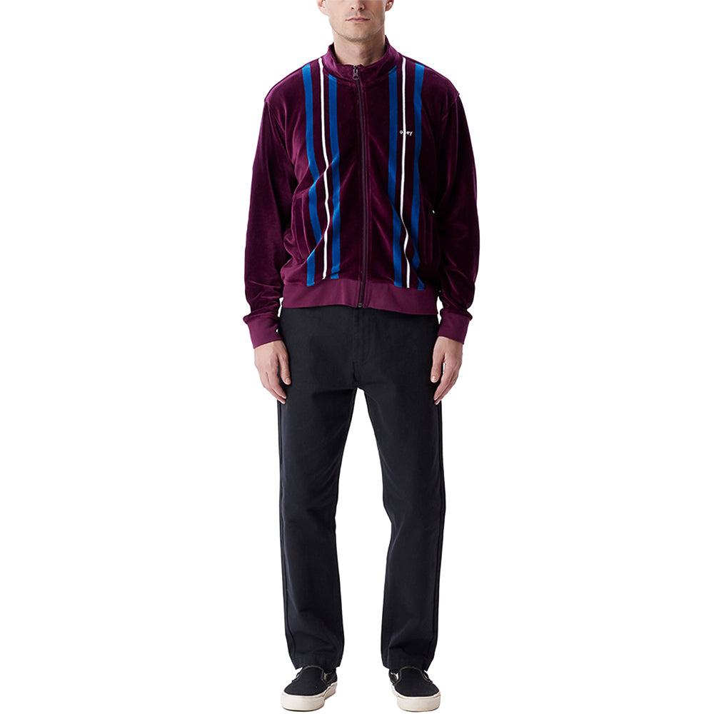 obey 111620077 provecal velout zip up mock bet beetroot multi