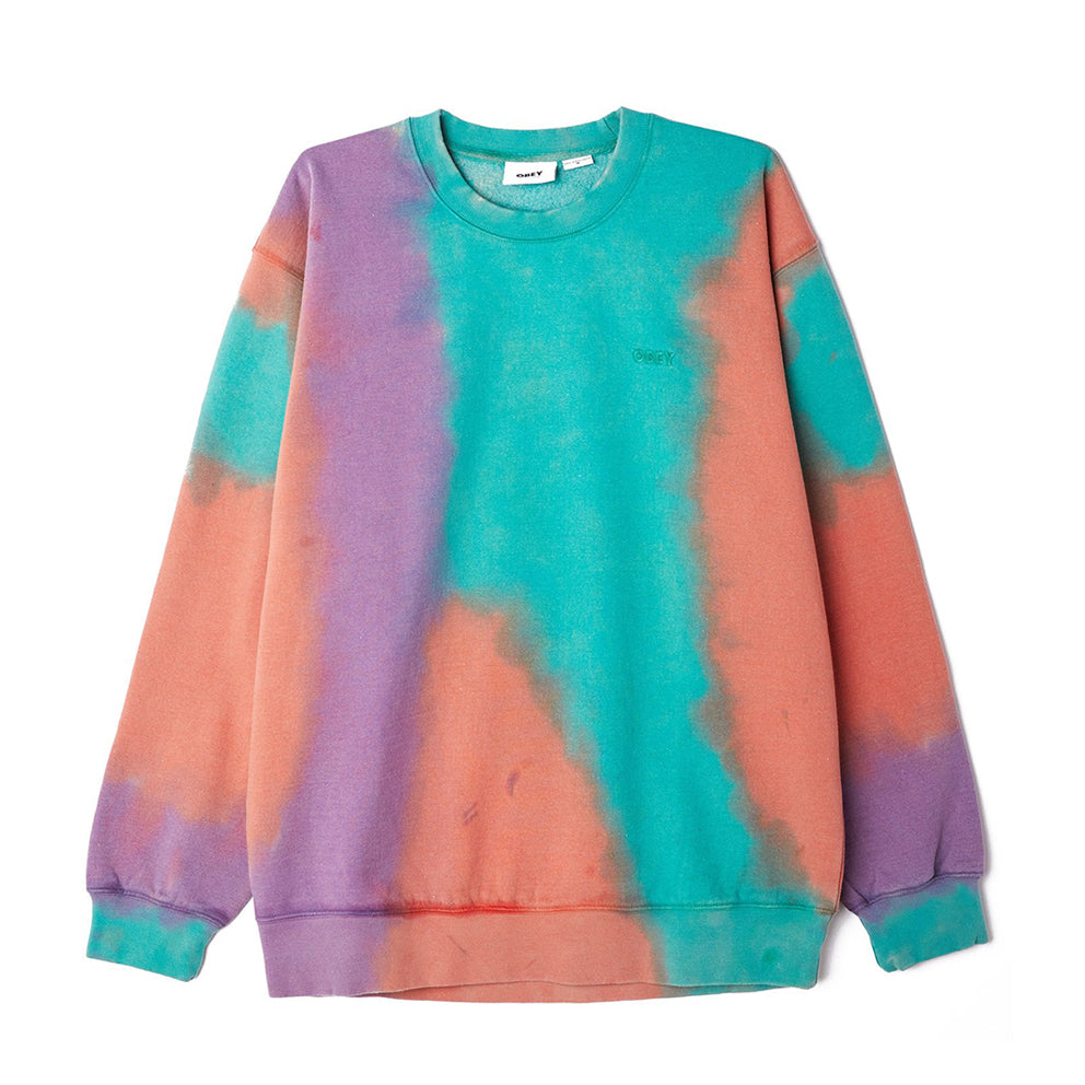 obey 112480097 sustainable tie dye crew purple nitro multi